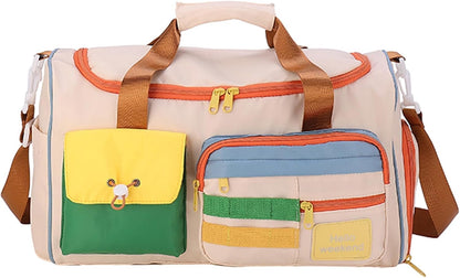 Small Gym Bag for Women, Travel Duffle Bag Carry On Weekender Bag with Shoe Compartment - Colors B