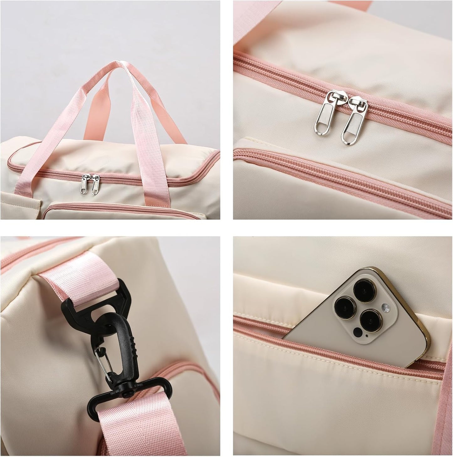 Small Gym Bag for Women, Travel Duffle Bag Carry On Weekender Bag with Shoe Compartment - Colors B