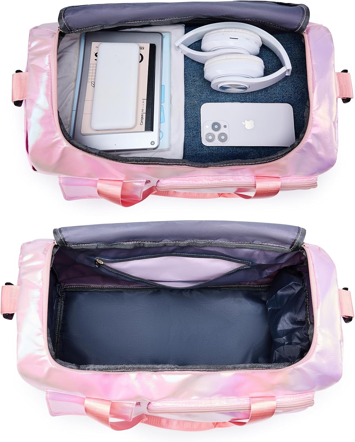 Small Gym Bag for Women, Travel Duffle Bag Carry On Weekender Bag with Shoe Compartment - Colors B