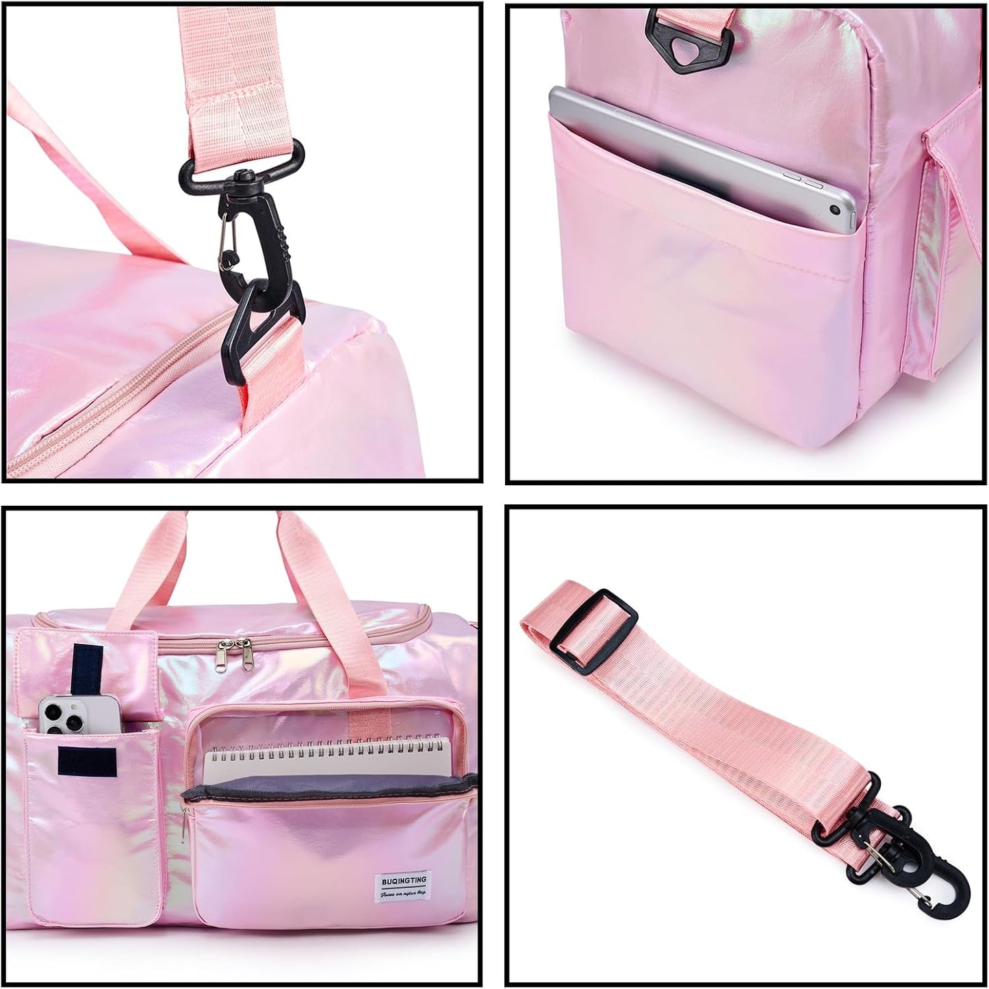Small Gym Bag for Women, Travel Duffle Bag Carry On Weekender Bag with Shoe Compartment - Colors B
