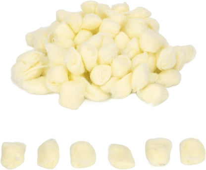 Zopsc Small Animal Cotton Balls, Hamster Bedding Warm Soft Bedding Cotton Ball for Syrian Hamster Chinchilla Gerbil, Fluffy Nesting Material for Winter Cage (Yellow)
