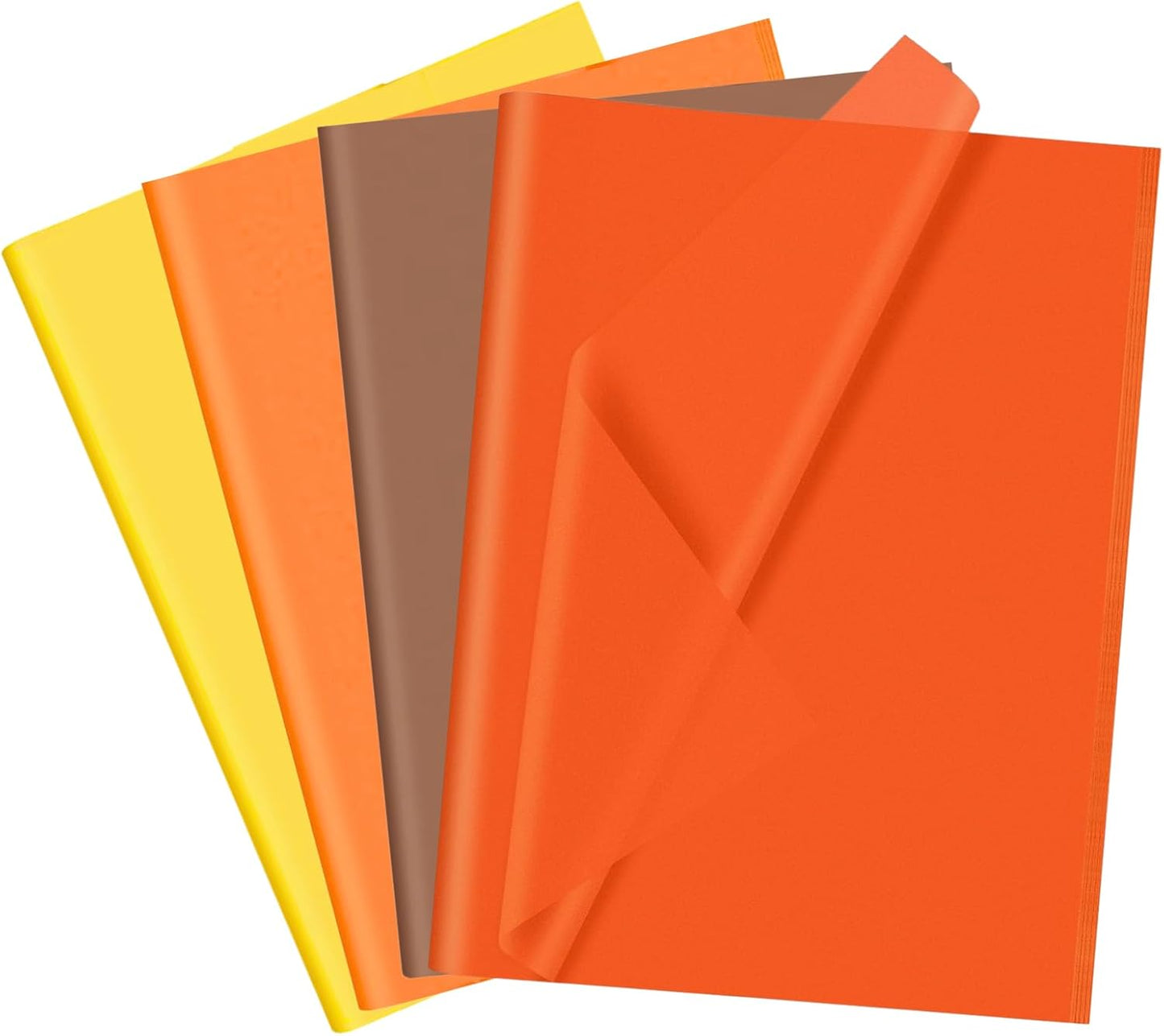 Orange Tissue Paper, 60 Sheets Yellow Tissue Paper for Gift Bags, Autumn Halloween DIY Crafts, Wrapping Tissue Paper for Gifts, 20 X 14 Inches