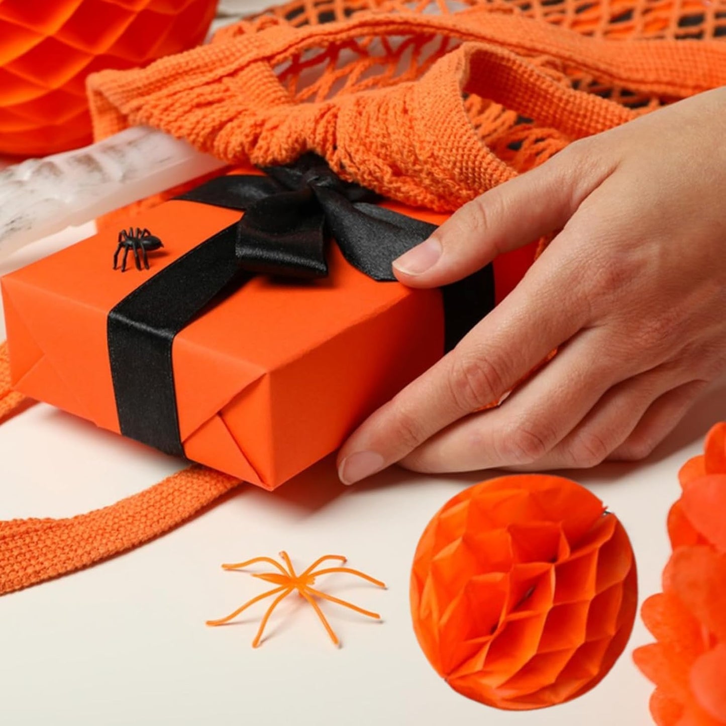Orange Tissue Paper, 60 Sheets Yellow Tissue Paper for Gift Bags, Autumn Halloween DIY Crafts, Wrapping Tissue Paper for Gifts, 20 X 14 Inches