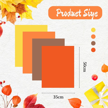 Orange Tissue Paper, 60 Sheets Yellow Tissue Paper for Gift Bags, Autumn Halloween DIY Crafts, Wrapping Tissue Paper for Gifts, 20 X 14 Inches