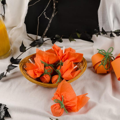 Orange Tissue Paper, 60 Sheets Yellow Tissue Paper for Gift Bags, Autumn Halloween DIY Crafts, Wrapping Tissue Paper for Gifts, 20 X 14 Inches