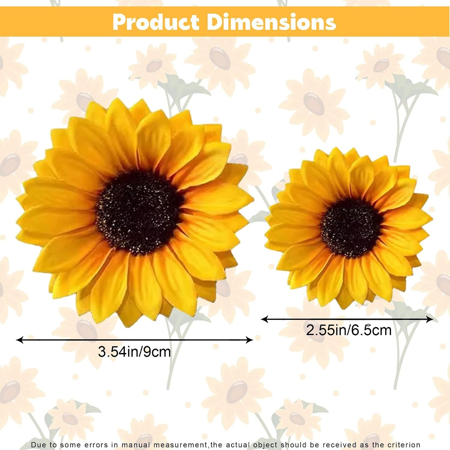 4PCS Sunflower Hair Clips for Women, Yellow Flower Hair Clips Daisy Hair Clip, Large and Small Sunflower Hair Barrettes Floral Hair Accessories