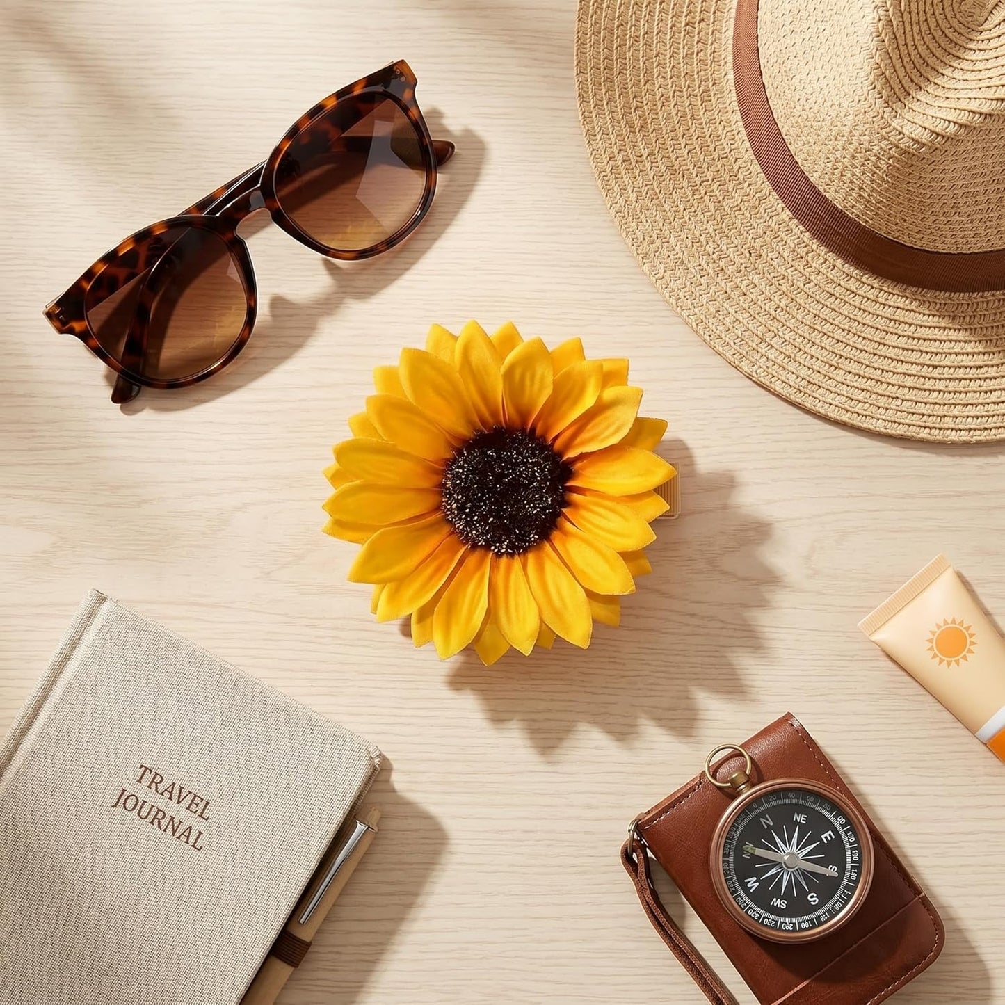 4PCS Sunflower Hair Clips for Women, Yellow Flower Hair Clips Daisy Hair Clip, Large and Small Sunflower Hair Barrettes Floral Hair Accessories