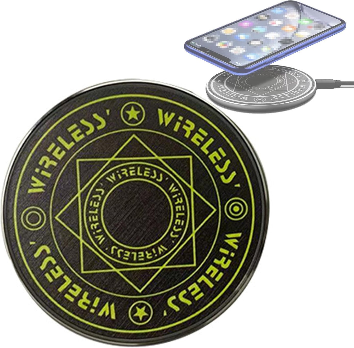 Phone Charger Wireless Charger Ultra Slim for Phone(Size:15W,Color:yellow)