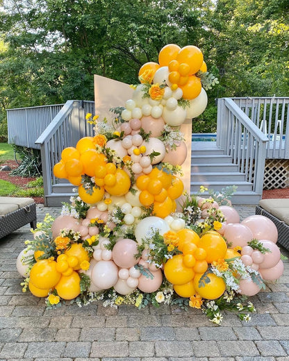Yellow and Gold Balloon Set - 50Pcs 12 Inch Metallic Gold Confetti and Light Lemon Latex Balloons for Baby Shower, Bee Party, Sunflower Fall Birthday Decorations