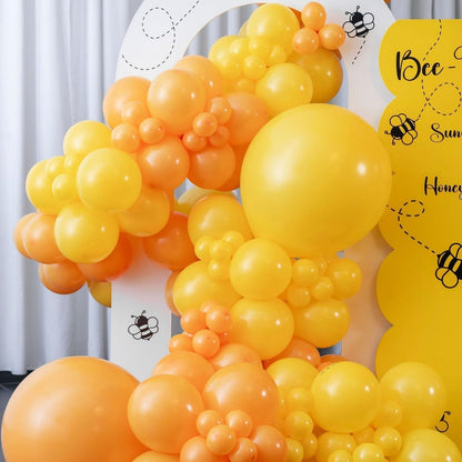 Yellow and Gold Balloon Set - 50Pcs 12 Inch Metallic Gold Confetti and Light Lemon Latex Balloons for Baby Shower, Bee Party, Sunflower Fall Birthday Decorations