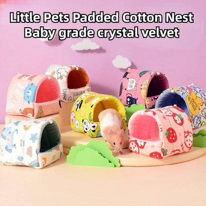 Guinea Pig Bed, Hamster Hideout Washable Small Animal House Cage Accessories for Dwarf Rabbits Chinchillas Hamsters Hedgehogs Ferrets Bearded Dragons and Rats (Yellow B,Medium)