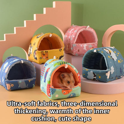 Guinea Pig Bed, Hamster Hideout Washable Small Animal House Cage Accessories for Dwarf Rabbits Chinchillas Hamsters Hedgehogs Ferrets Bearded Dragons and Rats (Yellow B,Medium)