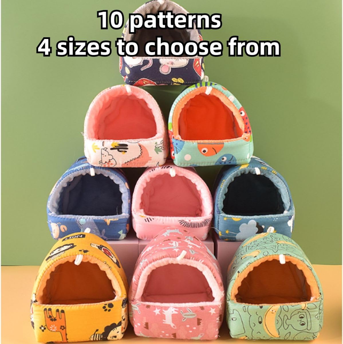 Guinea Pig Bed, Hamster Hideout Washable Small Animal House Cage Accessories for Dwarf Rabbits Chinchillas Hamsters Hedgehogs Ferrets Bearded Dragons and Rats (Yellow B,Medium)
