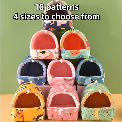 Guinea Pig Bed, Hamster Hideout Washable Small Animal House Cage Accessories for Dwarf Rabbits Chinchillas Hamsters Hedgehogs Ferrets Bearded Dragons and Rats (Yellow B,Medium)