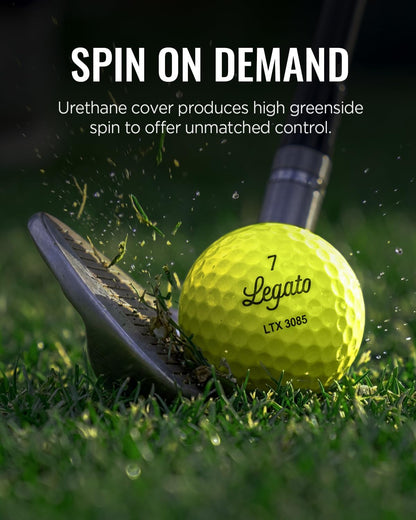 Balls LTX3085, 3 Piece, Urethane Cover, 12 Packs | Maximized Spin Control & Soft Feel, 85 Compression for Maximized Distance, USGA Conforming
