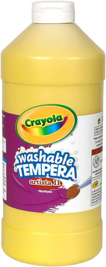 Washable Tempera Paint For Kids, Yellow Paint, Classroom Supplies, Non Toxic, 32 Oz Squeeze Bottle