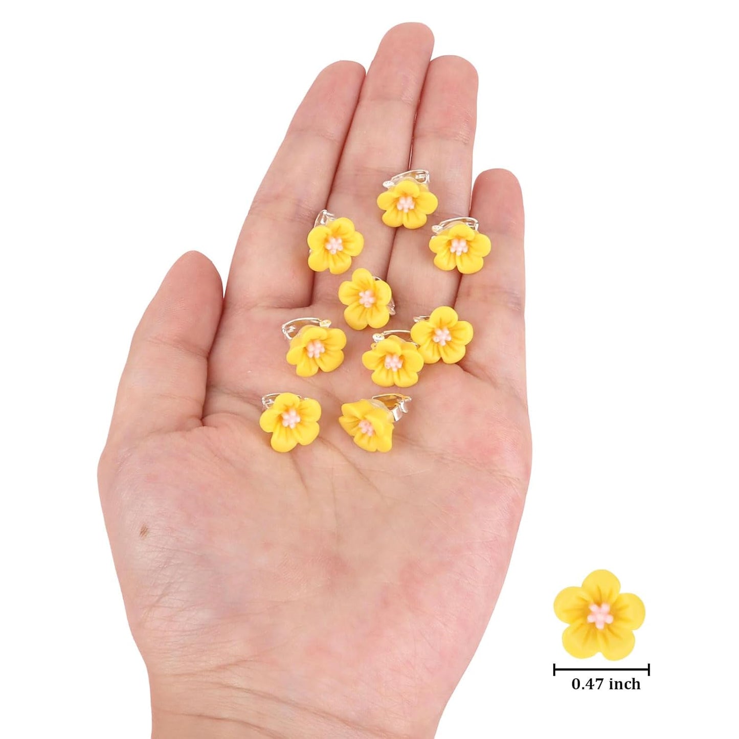 20Pcs Mini Yellow Flower Hair Clips for Girls & Women - Cute Flower Hair Pins & Barrettes for Wedding & Bridal Hair Accessories
