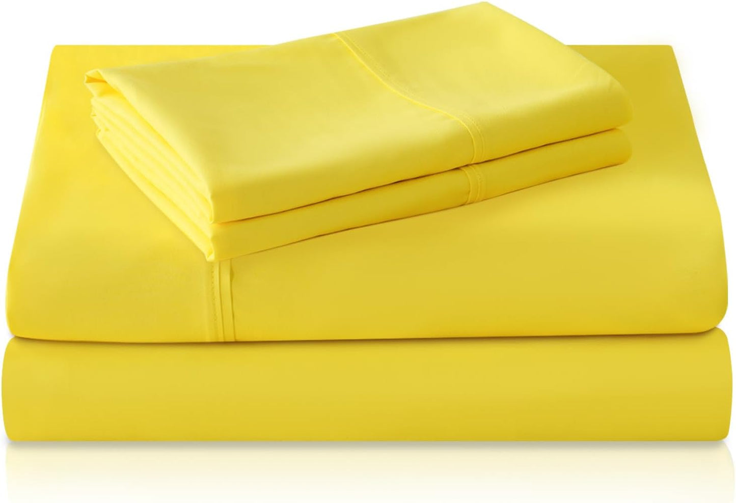 MICORAL Twin Bed Sheets Set, Soft Breathable Bedding Sheet Set, Sheets Set with 16" Deep Pocket Design (3 Pieces, Twin, Yellow)