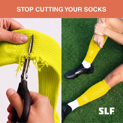 Pre Cut Soccer Socks for Men, Soccer Sock Sleeves for Grip Socks, No Cut Needed, Clean Leg Sleeves for Soccer and Football