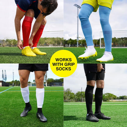 Pre Cut Soccer Socks for Men, Soccer Sock Sleeves for Grip Socks, No Cut Needed, Clean Leg Sleeves for Soccer and Football