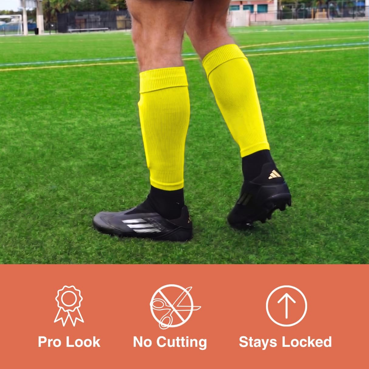 Pre Cut Soccer Socks for Men, Soccer Sock Sleeves for Grip Socks, No Cut Needed, Clean Leg Sleeves for Soccer and Football