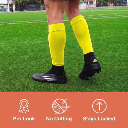 Pre Cut Soccer Socks for Men, Soccer Sock Sleeves for Grip Socks, No Cut Needed, Clean Leg Sleeves for Soccer and Football