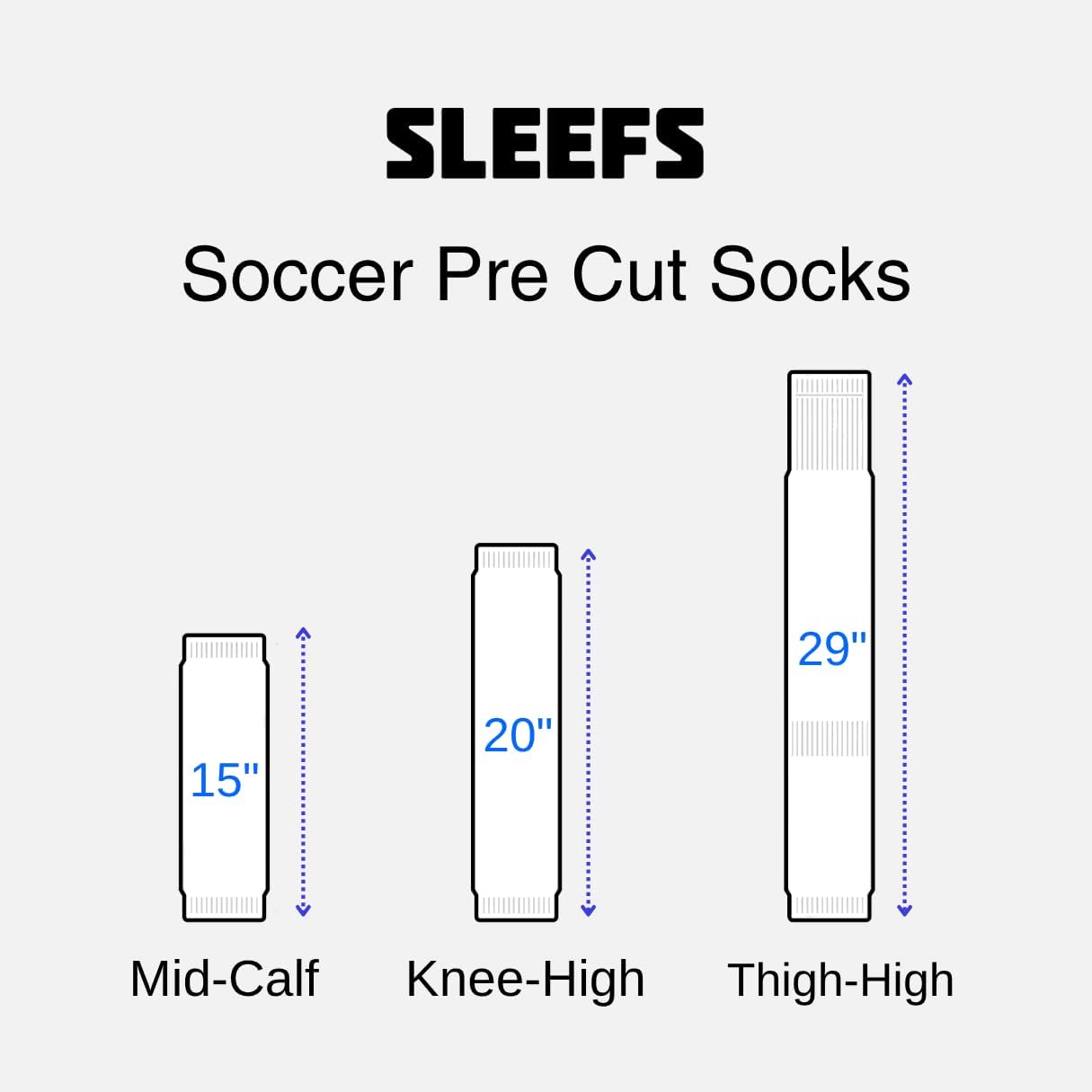 Pre Cut Soccer Socks for Men, Soccer Sock Sleeves for Grip Socks, No Cut Needed, Clean Leg Sleeves for Soccer and Football
