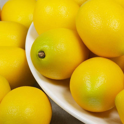 28 Pcs Fake Lemon Artificial Fruits Vivid Green and Yellow Lemon Mixed Set Lifelike Simulation Fruit for Home House Kitchen Party Decoration