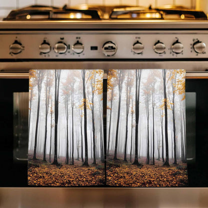 Fall Thanksgiving Kitchen Towels Forest Sunlight Soft Absorbent Dish Towel Yellow Leaves Tree Super Absorbent Soft Cotton Tea Towel 1 Pack