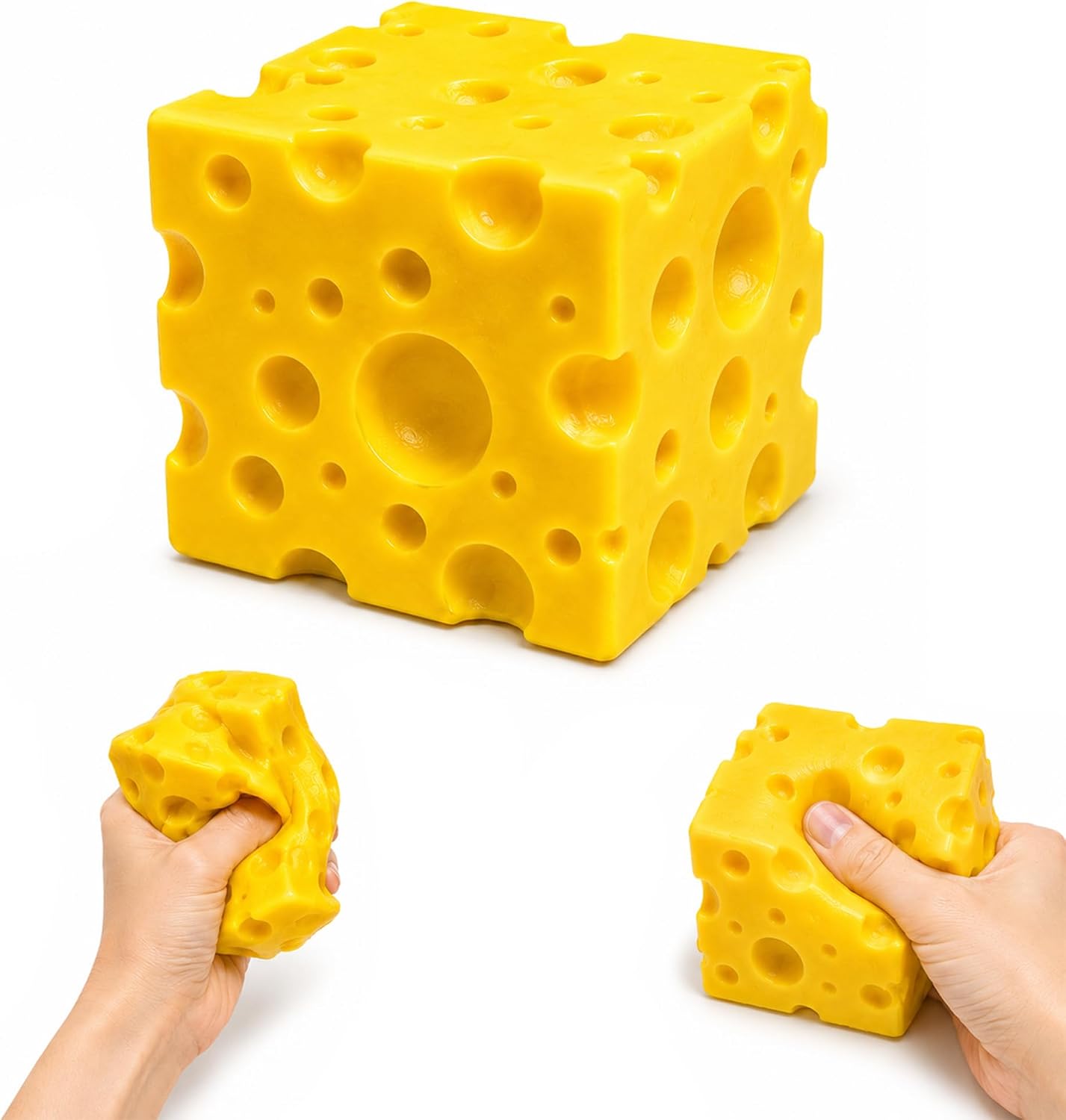 Yellow Cheese Squishy, Cheese Block Slow Rising Squishy Toy, Soft Foam Squeeze Toy, Stress Relief Sensory Fidget Toy,Fidget Anxiety Relief Toy, Gift for Kids and Adults 3242 Cheese 2.76 in.