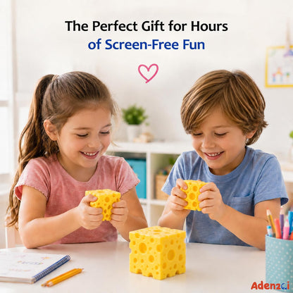 Yellow Cheese Squishy, Cheese Block Slow Rising Squishy Toy, Soft Foam Squeeze Toy, Stress Relief Sensory Fidget Toy,Fidget Anxiety Relief Toy, Gift for Kids and Adults 3242 Cheese 2.76 in.