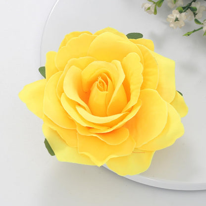 Yellow Rose Brooches Flower Hair Clips for Women | Brooches and Pins | Hair Accessories | Valentines Hair Clips, Wedding Hair Accessories for Women |Lapel Pin