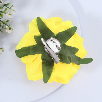 Yellow Rose Brooches Flower Hair Clips for Women | Brooches and Pins | Hair Accessories | Valentines Hair Clips, Wedding Hair Accessories for Women |Lapel Pin