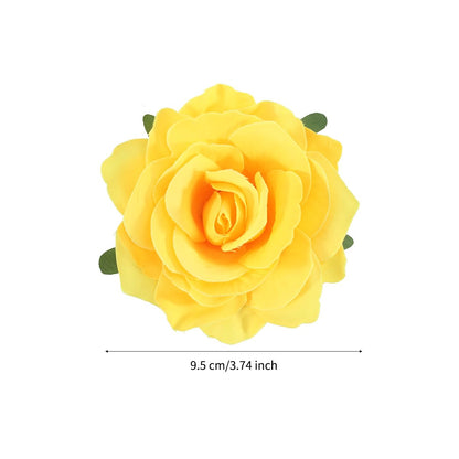 Yellow Rose Brooches Flower Hair Clips for Women | Brooches and Pins | Hair Accessories | Valentines Hair Clips, Wedding Hair Accessories for Women |Lapel Pin