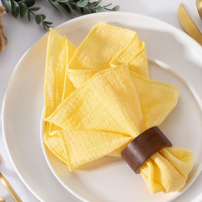 Yellow Cloth Napkins Set of 10 Linen Summer Table Napkins Cloth Bulk Washable Table Napkins 16.5"×16.5" for Wedding Party Baby Bridal Shower Birthday Table Decorations