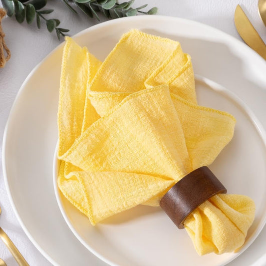 Yellow Cloth Napkins Set of 10 Linen Summer Table Napkins Cloth Bulk Washable Table Napkins 16.5"×16.5" for Wedding Party Baby Bridal Shower Birthday Table Decorations