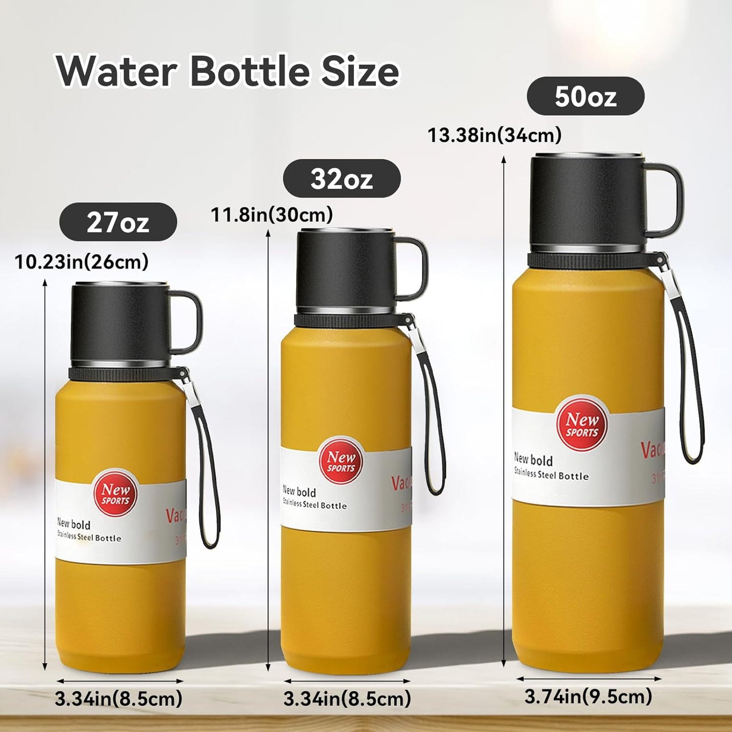 Stainless Steel Insulated Tea Infuser Bottle, Vacuum Insulated Water Bottle, Tea Tumbler with Separate Tea Compartment, 24-Hrs Insulation Commute Travel (Yellow,50oz/1500ml)