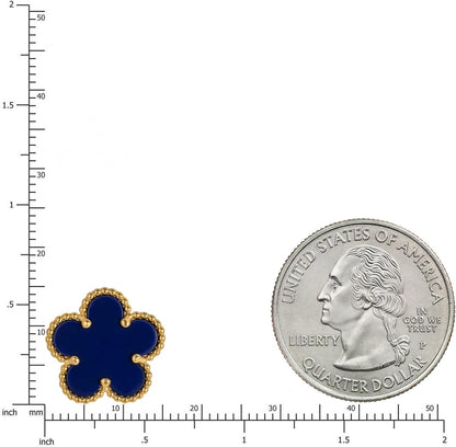 925 Sterling Silver 14K Yellow Gold Plated Hawaiian Plumeria Clover Flower Motif Beaded Stud Earrings, Nickle Free Hypoallergenic for Sensitive Skin, with Gift Box
