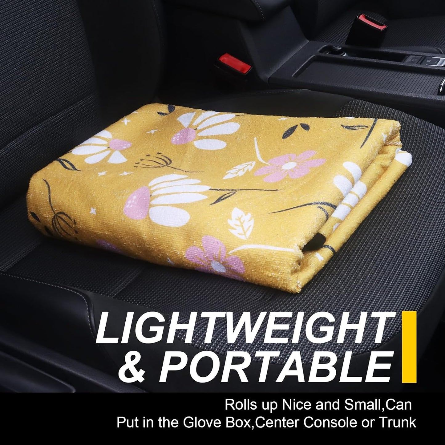 Back Seat Cover for Car Trucks Van SUV Jeep,Waterproof Rear Bench Towel Seat Covers for Dogs and Kids,Automotive Backseat Protector (Chamomile and Yellow)