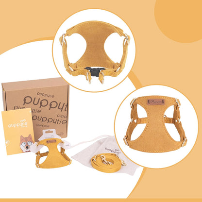 XS Dog Harness and Leash Set, Yellow, XS (4.5-11 lbs) | Extra Small Dog Harness, Puppy Harness and Leash, Soft Lightweight and Adjustable, Xsmall Dog Harness for Daily Walks