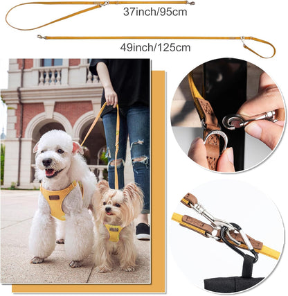 XS Dog Harness and Leash Set, Yellow, XS (4.5-11 lbs) | Extra Small Dog Harness, Puppy Harness and Leash, Soft Lightweight and Adjustable, Xsmall Dog Harness for Daily Walks