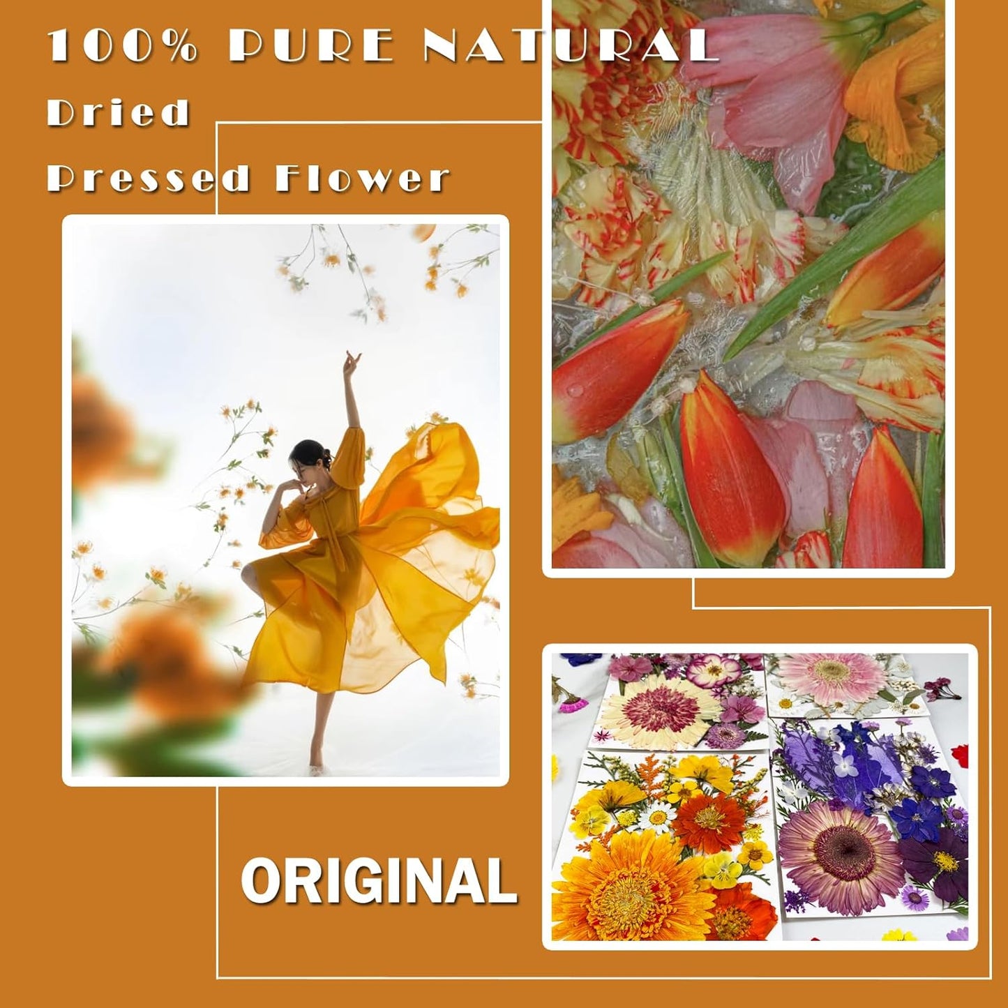 98Pcs Pressed Dried Flowers for Resin Molds, Real Natural Bulk Big Dry Floral Leave for DIY Art Crafts, Epoxy Jewelry, Candle, Soap Making, Nails Decors
