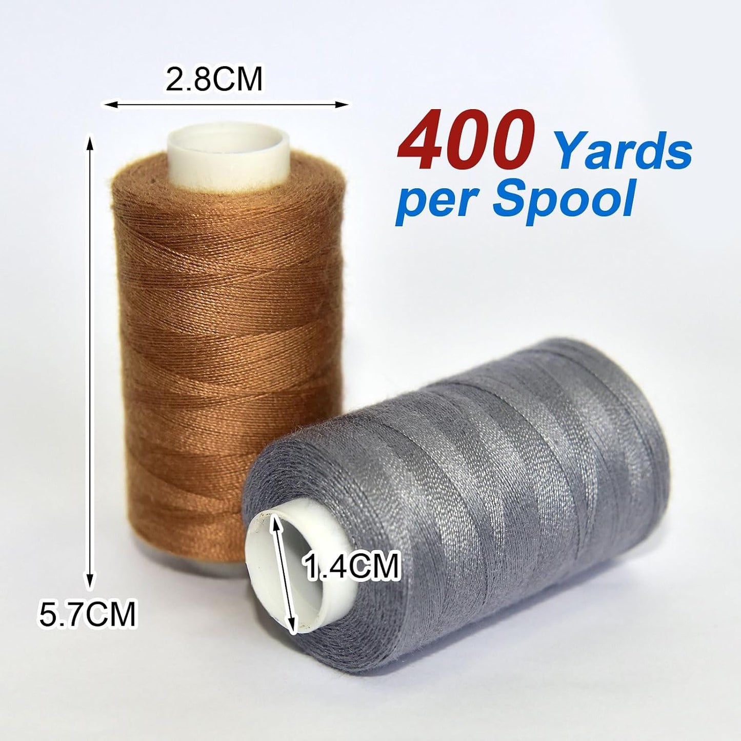 All Purpose Sewing Thread-4 Spools of Hand Polyester Sewing Thread for Hand and Machine Sewing(Gray-Toned Blue-Brown Advanced Color)