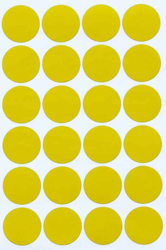 Blank Labels Stickers for Inventory, Moving and Packing in Yellow 25MM (1 inch) -2400 Pack | 2400 yellow 25mm round labels for inventory, moving, packing, organization, color coding & everyday labeling.