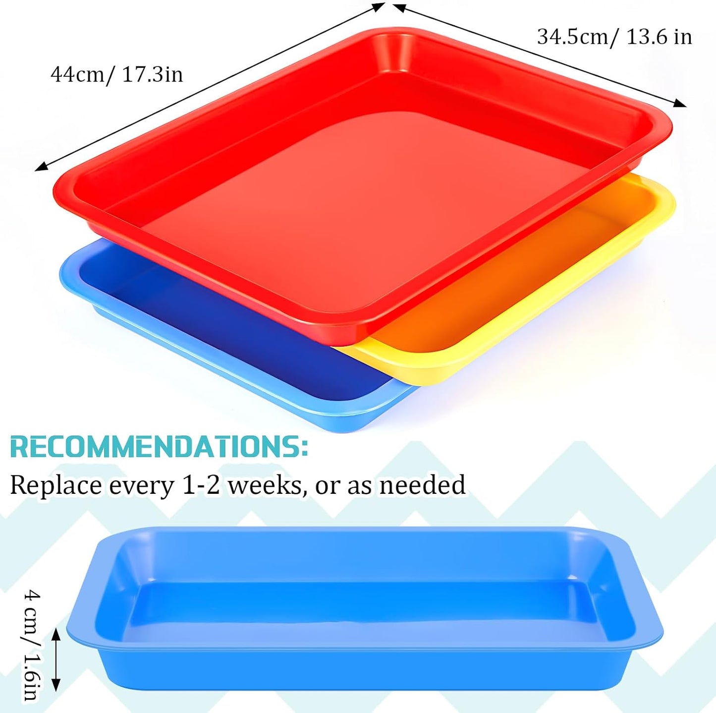 for you 3 Pcs Kitten Litter Box 17.3 x 13.6 x 1.6 Inch Shallow Low Entry Open Cat Litter Box Waterproof Plastic Small Rabbit Pan Tray Travel Toilet for Senior Cat Kitten Training