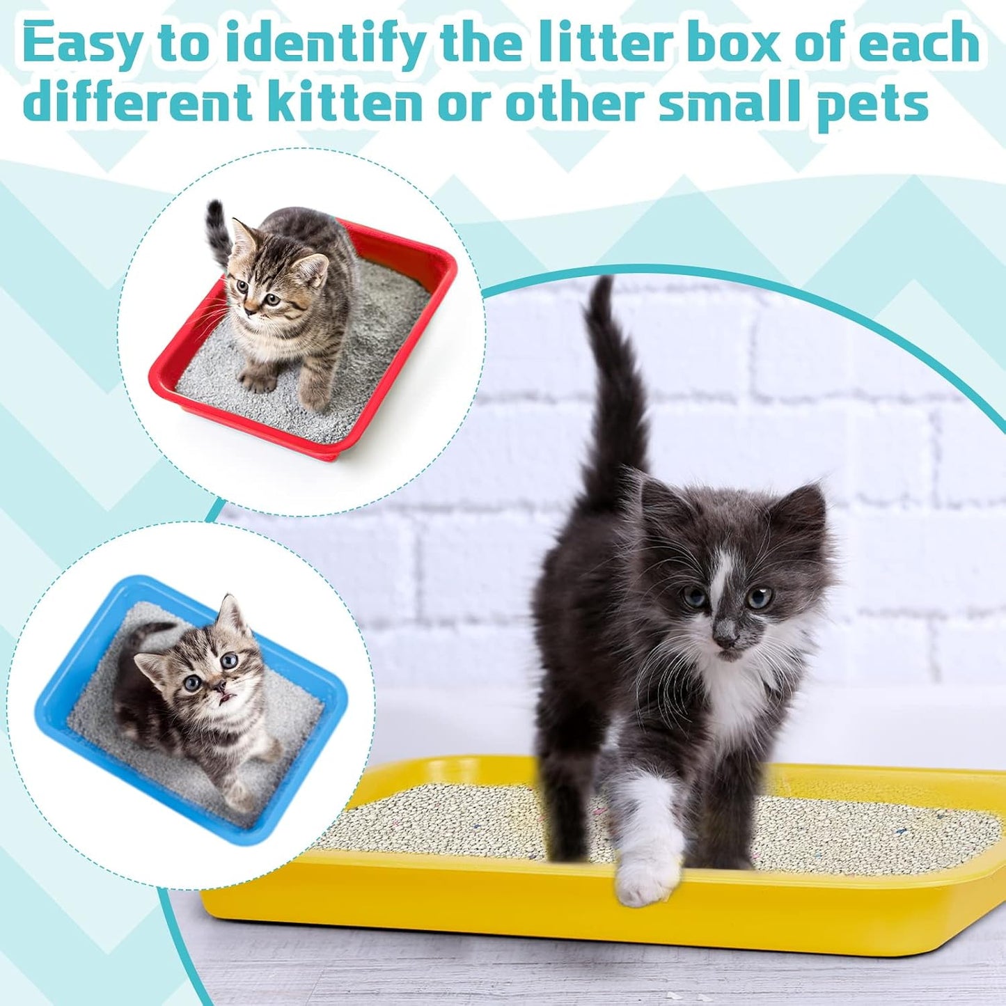for you 3 Pcs Kitten Litter Box 17.3 x 13.6 x 1.6 Inch Shallow Low Entry Open Cat Litter Box Waterproof Plastic Small Rabbit Pan Tray Travel Toilet for Senior Cat Kitten Training