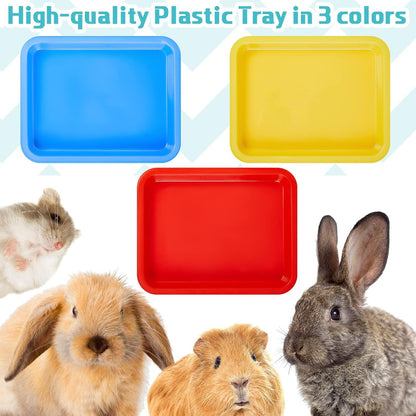 for you 3 Pcs Kitten Litter Box 17.3 x 13.6 x 1.6 Inch Shallow Low Entry Open Cat Litter Box Waterproof Plastic Small Rabbit Pan Tray Travel Toilet for Senior Cat Kitten Training