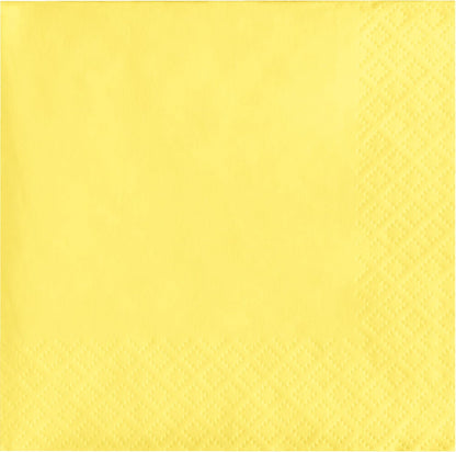 3-Ply Paper Beverage Napkins, Mimosa Yellow, 50 Count