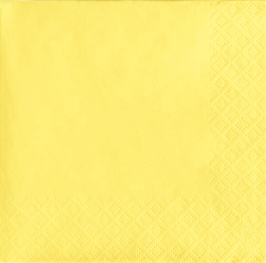 3-Ply Paper Beverage Napkins, Mimosa Yellow, 50 Count