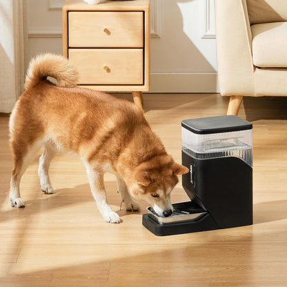 Automatic Dog Water Dispenser 8L with Stainless Steel Bowl, Gravity Large Capacity Water Bowl for Dogs, 2 Gallon Pet Waterer 100% BPA Free, White